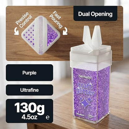 Craft Glitter Shaker Purple 130g Ultrafine (4.5 Ounce)