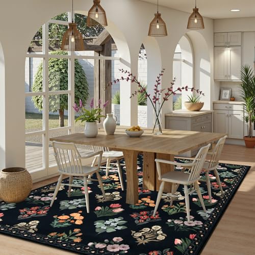 Floral Print Rug for Living Room (35.71 Sq Ft)