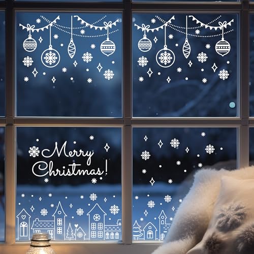 Christmas Window Stencils for Glass Christmas Village Stencil (7 Count)