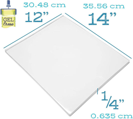 Gel Press Monoprinting Print Plate - 12” X 14” Gel Plate - Printmaking Supplies - Reusable Gel Printing Plate for Press Art for Card Making, Scrapbooking, Journaling, Arts and Crafts, Home Decor