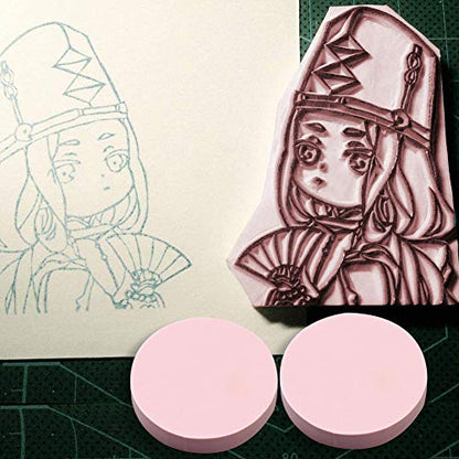 8 Pcs 2"x2" Pink Rubber Carving Blocks for Stamp Soft Rubber Crafts (8 Count)