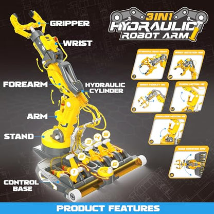 Hydraulic Robot Arm STEM Building Toy (220 Count)