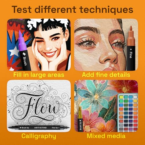 24 Dual Tip Acrylic Paint Marker Pens for Drawing (24 Count)