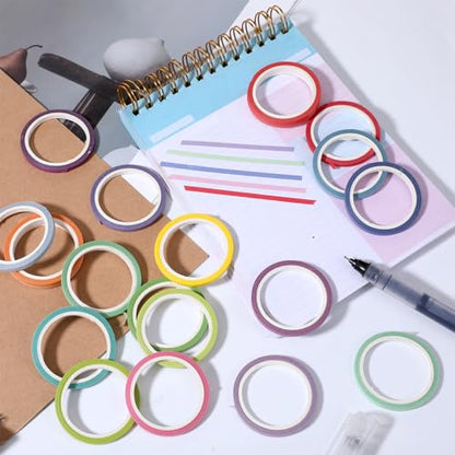 20 Rolls Rainbow Washi Tape Slim (20 Count)
