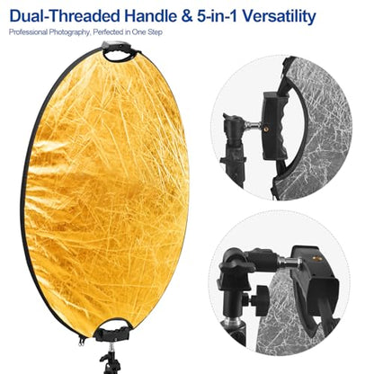 32'' Reflector Kit with Tilt Adapter Stand for Studio Outdoor