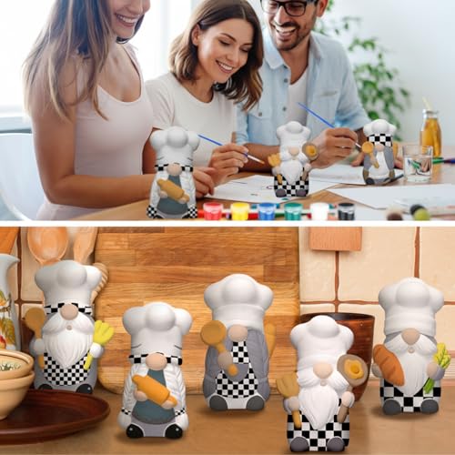 6 Sets Chef Gnome Ceramic Paint Kit (6 Count)