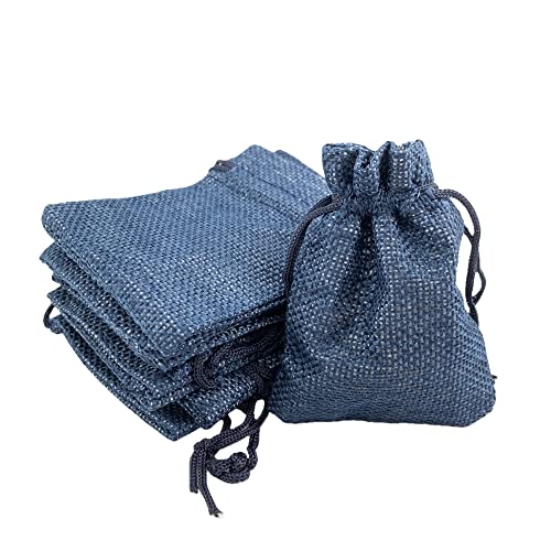Pack Of 25 Burlap Gift Bags with Drawstring Linen Jewelry Pouches Wedding Hessian Jute Bags for Birthday and Treat Pouches Party Wedding Favors Gift
