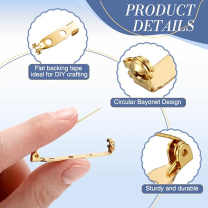 200 Pcs Brooch Pin Backs Bar Pins Backs for Crafts Safety Clasp with Plastic Box (200 Count)