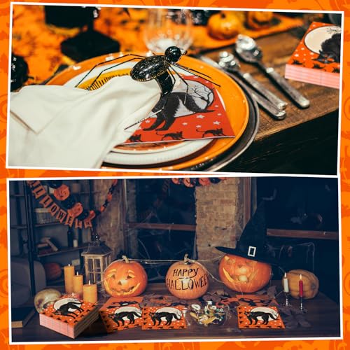 60 Pcs Vintage Halloween Cocktail Paper Napkins 6.5 x 6.5 Inches (60 Count)