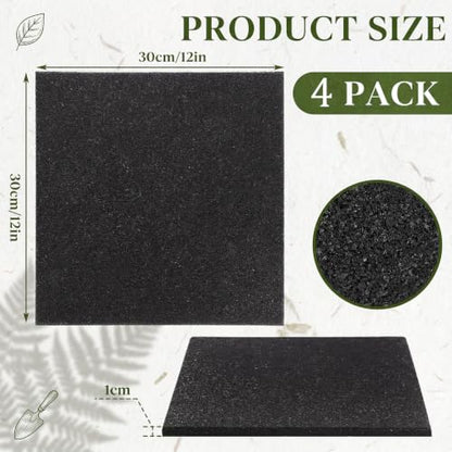 4 Pcs 12 x 12 Inch Rubber Stepping Stones Outdoor Garden Walkway Non (4 Count)