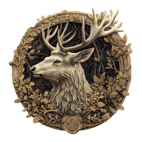 Wooden Puzzles for Adults Deer Jigsaw Puzzle 8.5 * 8.3in 100pcs (200 Count)