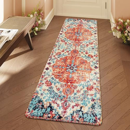 Reine Floral Washable Kitchen Runner Rug