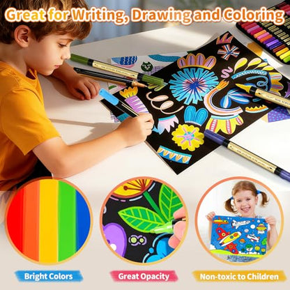 30 Metallic & 30 Regular Colors Dual Tip Acrylic Paint Markers (60 Count)