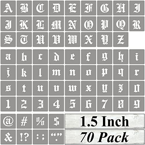 1.5 Inch Alphabet Letter Stencils for Painting (70 Count)