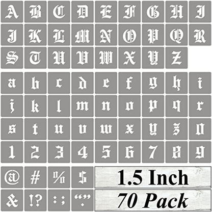 1.5 Inch Alphabet Letter Stencils for Painting (70 Count)