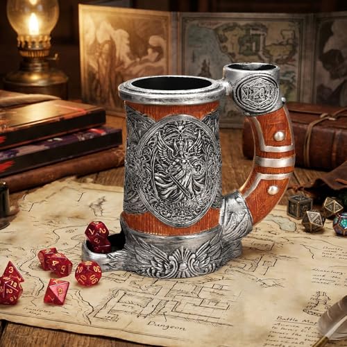Dice Tower Mug DND Dice Rolling Tower with 7 PCS Dice Set
