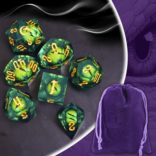The Moon&Dragon Eye Liquid Core DND Dice Set