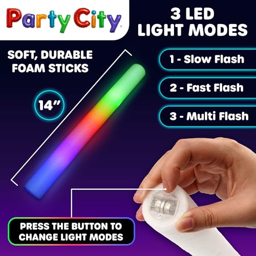 36pk LED Foam Glow Sticks 14”