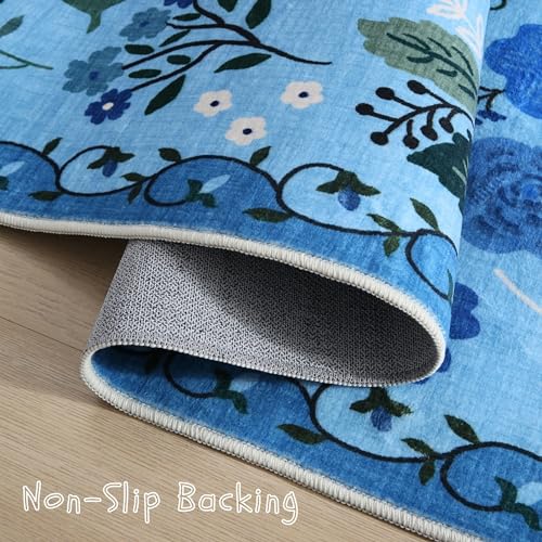 Door Mat Indoor Entrance 2x3 Rug Machine Washable Boho Floral Small Area Rug Non
