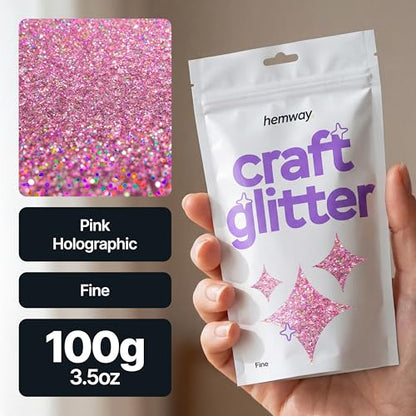 Craft Glitter Pink Holographic 100g Fine Glitter (3.5 Ounce)