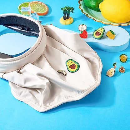 Beadthoven 17pcs Fruits Enamel Brooch Pins Set Cute Cartoon Food Lapel Pins Watermelon Strawberry Orange Lemon Avocado Pins Lapel Badge Button Pins Jewelry for Backpack Cloths Hats Jacket Decoration (17 Count)