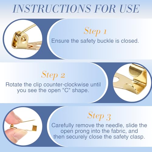 100 Pcs Brooch Pin Backs Bar Pins Backs for Crafts Safety Clasp with Plastic Box (100 Count)