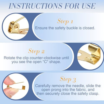 100 Pcs Brooch Pin Backs Bar Pins Backs for Crafts Safety Clasp with Plastic Box (100 Count)