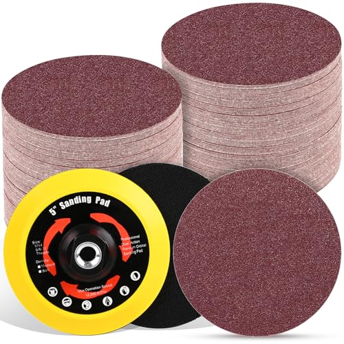 70PCS 5 Orbital Sanding Discs with Backing Pad and Foam Buffer Pad (70 Count)