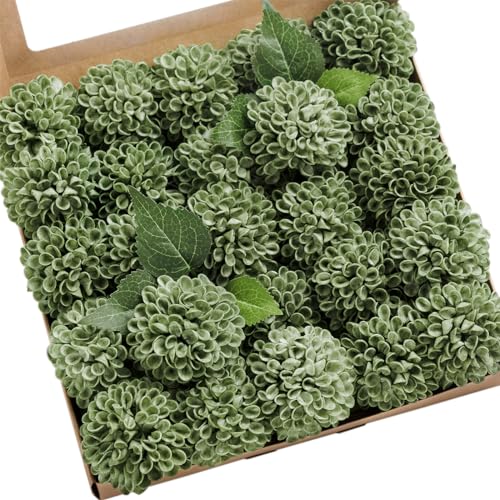 Elf Green Artificial Dahlias (25 Count)