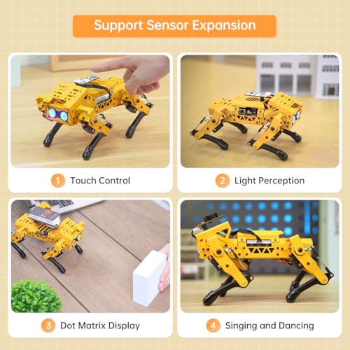 MechDog Robot Dog for Arduino Python Scratch microbit Starter Robot Kit AI Vision Voice Interaction