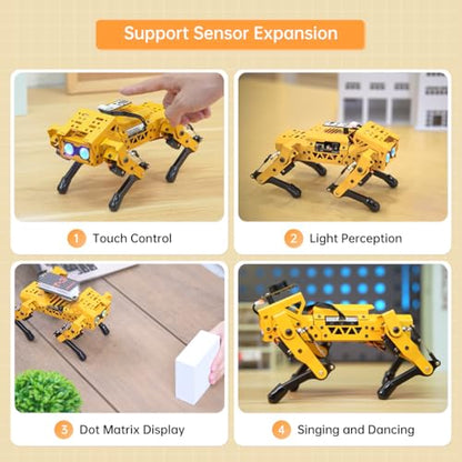 MechDog Robot Dog for Arduino Scratch Python Starter Smart Robot Kit with ESP32 AI Camera