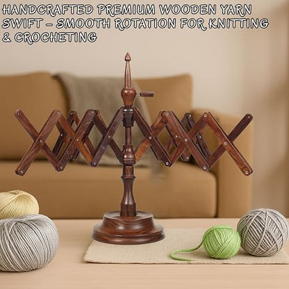 Rosewood Table Top Yarn Swift