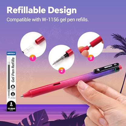 Black Ink Gel Pens (8 Count)