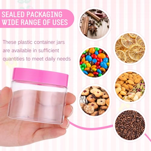 12 Pack 6 oz Plastic Container Jars with Lids Round Clear Travel Cosmetic Container Slime Jars for Toiletries (12 Count)