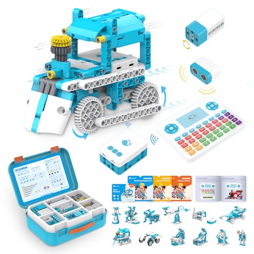 D3 Pro 12-in-1 STEM Wecode Pad Coding Robot Kit for Kids, 388-Piece Educational Building Set with Interactive Storytelling, Ideal Toy for Boys & Girls Ages 6-8 (376 parts)