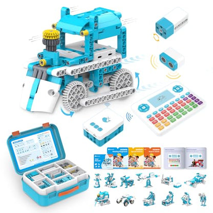 D3 Pro 12-in-1 STEM Wecode Pad Coding Robot Kit for Kids, 388-Piece Educational Building Set with Interactive Storytelling, Ideal Toy for Boys & Girls Ages 6-8 (376 parts)
