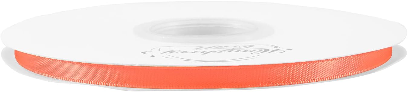 Humphrey's Craft 1/4 Inch Neon Orange Double Faced Satin Ribbon - 50 Yards Variety of Color for Crafts Gift Wrapping DIY Bows Bouquet Decoration Sewing Christmas Tree Wedding and Invitation Card. - Crafty Corner
