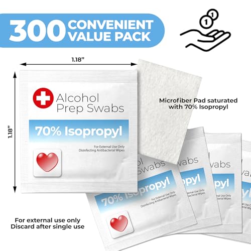 Alcohol Wipes individually Wrapped (300 Count)