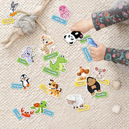 90 Pcs Wild & Farm Animals Felt Board Story Pieces Set for Toddlers (90 Count)