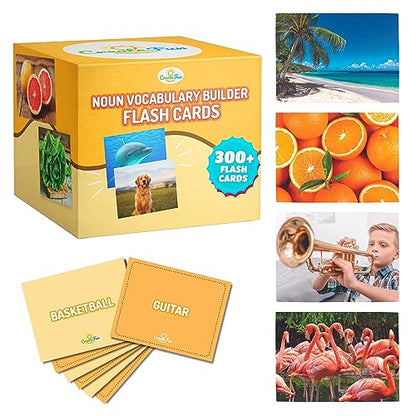 300 Noun Vocabulary Builder Flash Cards for Speech Therapy & ESL
