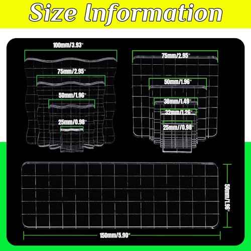 10Pcs Clear Acrylic Stamp Blocks Set (10 Count)