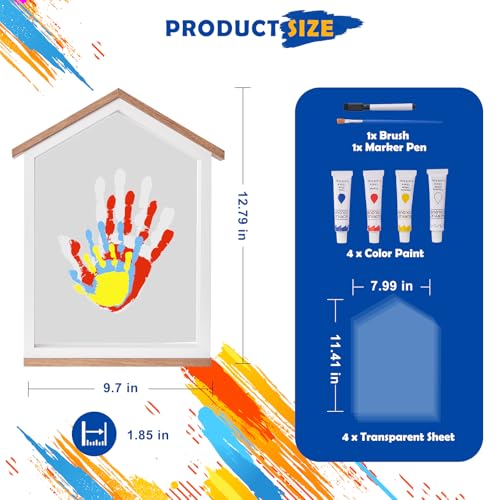 Exclusive House Shaped Family Handprint Kit; Unique DIY Keepsake