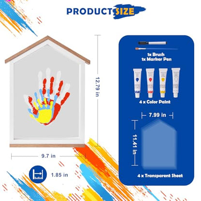 Exclusive House Shaped Family Handprint Kit; Unique DIY Keepsake