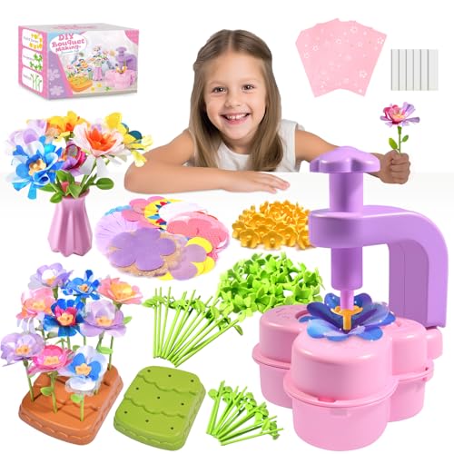 Flower Bouquet Craft Kit Flowers Market Toy Educational Toys Fun DIY Activity Set Christmas Birthday Gift for 4 5 6 7 8+ Year Old Girls and Boys