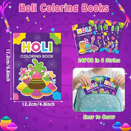 Holi Coloring Books for Kids (24 Count)