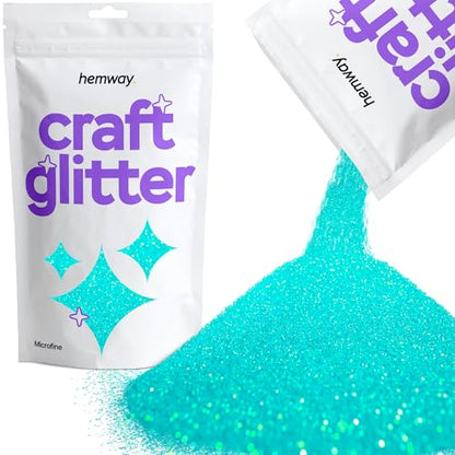 Craft Glitter Fluorescent Blue 100g Microfine Glitter