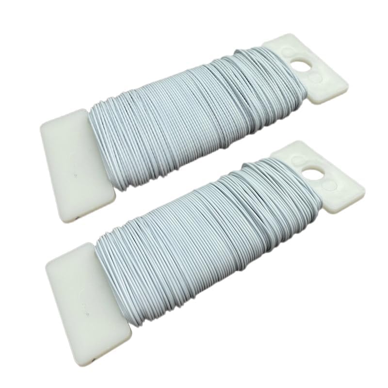 76Yards 26Gauge White Metal Floral Wire Flexible Paddle Florist Garden Wire for Flower Arrangement (228 Foot)