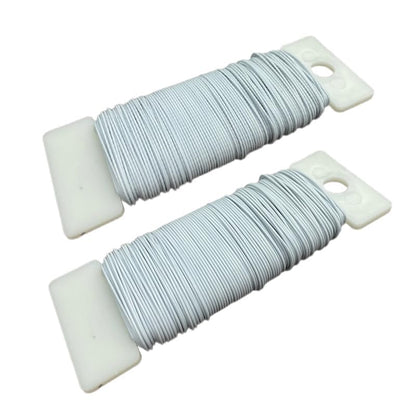76Yards 26Gauge White Metal Floral Wire Flexible Paddle Florist Garden Wire for Flower Arrangement (228 Foot)
