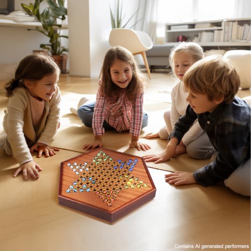 Large 17" Chinese Checkers Board Game for 2 (72 Count)