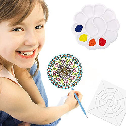19pcs Mandala Dotting Tools Set Pen Dotting Tools Mandala Stencil Ball Stylus Paint Tray for Painting Rocks (58 Count)